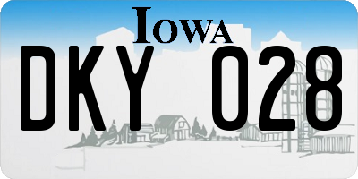 IA license plate DKY028