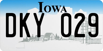 IA license plate DKY029