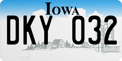 IA license plate DKY032