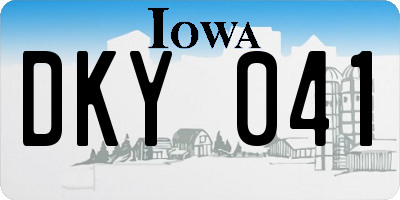 IA license plate DKY041