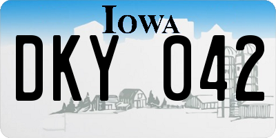 IA license plate DKY042