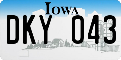 IA license plate DKY043