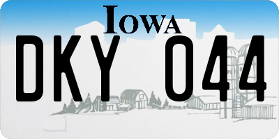 IA license plate DKY044