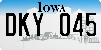 IA license plate DKY045