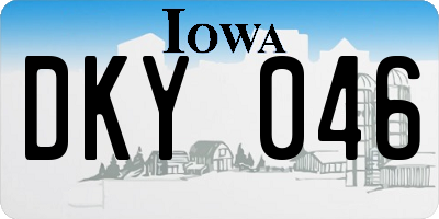 IA license plate DKY046