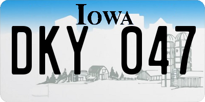 IA license plate DKY047