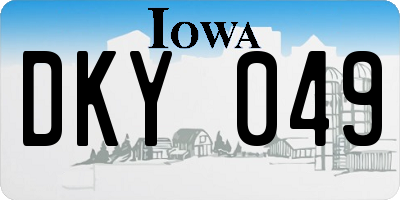 IA license plate DKY049