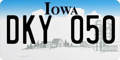 IA license plate DKY050