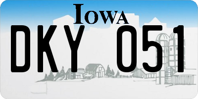 IA license plate DKY051