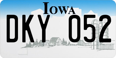 IA license plate DKY052