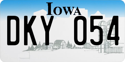 IA license plate DKY054