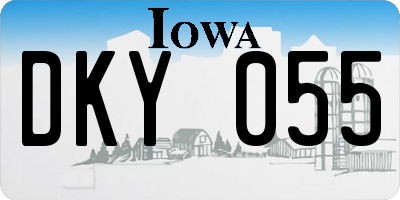 IA license plate DKY055