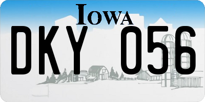 IA license plate DKY056