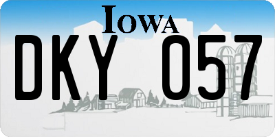 IA license plate DKY057