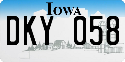 IA license plate DKY058