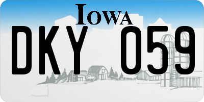 IA license plate DKY059