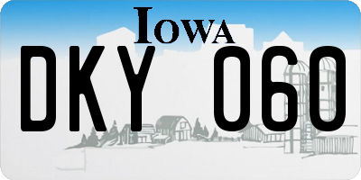 IA license plate DKY060