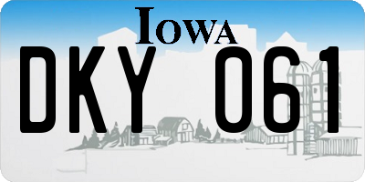 IA license plate DKY061