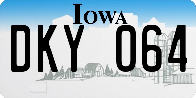 IA license plate DKY064