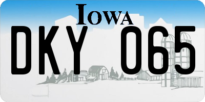 IA license plate DKY065