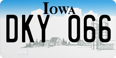 IA license plate DKY066