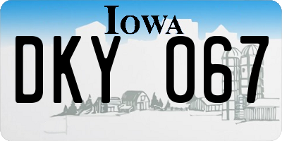 IA license plate DKY067