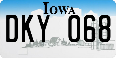 IA license plate DKY068