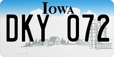 IA license plate DKY072