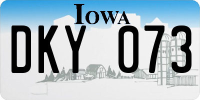 IA license plate DKY073