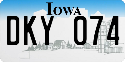 IA license plate DKY074