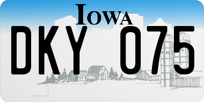 IA license plate DKY075