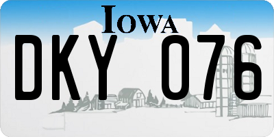 IA license plate DKY076