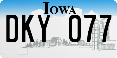 IA license plate DKY077