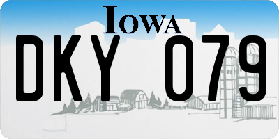 IA license plate DKY079