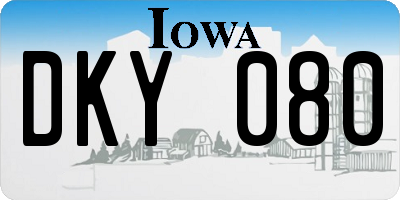 IA license plate DKY080