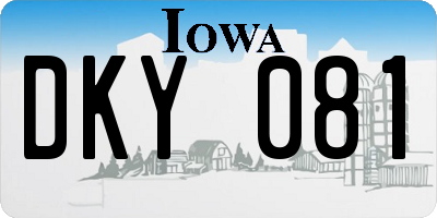 IA license plate DKY081