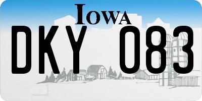 IA license plate DKY083