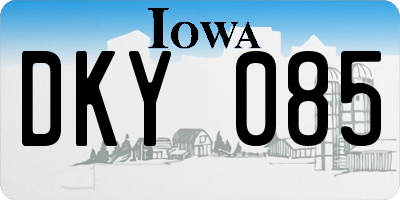 IA license plate DKY085