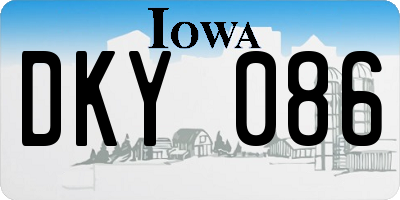 IA license plate DKY086