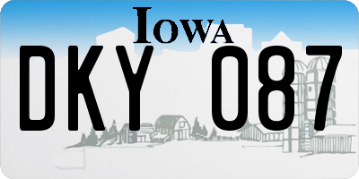 IA license plate DKY087
