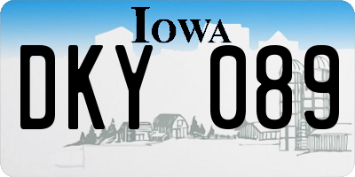 IA license plate DKY089