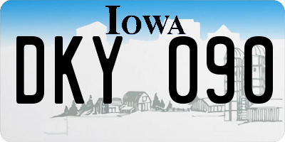 IA license plate DKY090