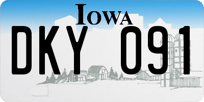 IA license plate DKY091