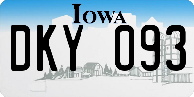 IA license plate DKY093