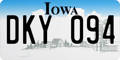IA license plate DKY094
