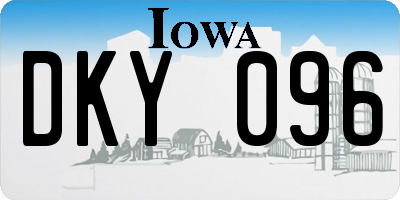 IA license plate DKY096