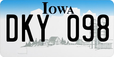 IA license plate DKY098
