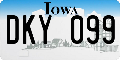 IA license plate DKY099