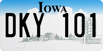 IA license plate DKY101