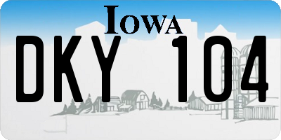 IA license plate DKY104